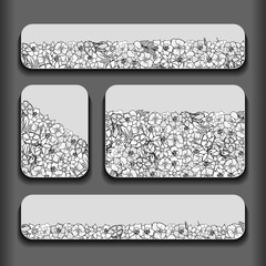 Monochrome flowers pattern cards © Volodymyr Vechirnii