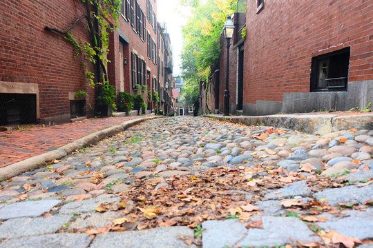 Historic Acorn Street At Boston