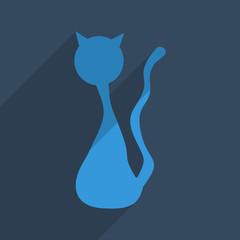 Flat icons modern design with shadow of cat