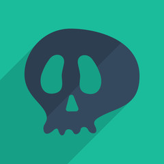 Flat icons modern design with shadow of skull