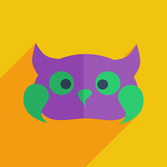 Flat icons modern design with shadow of owl