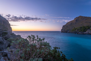 Cala de Sa Calobra, Mallorca bei Sonnenuntergang