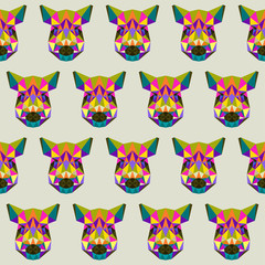 Abstract wild boar seamless pattern backgroun. 