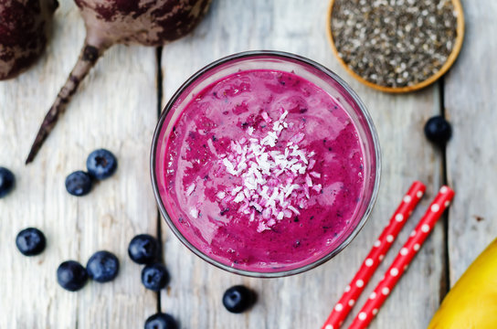 beet banana coconut blueberry Chia seed smoothies