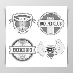 Obraz premium Set of vintage Boxing Labels