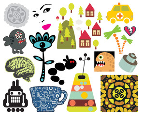 Mix of different vector images. vol.63