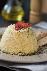 Delicious homemade vegetarian couscous made with bell pepper, to