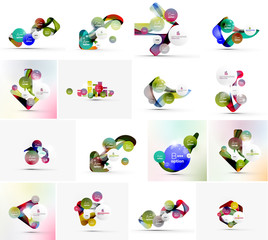 Fototapeta premium Set of abstract geometric infographic banner templates