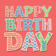 Happy birthday vector card with redneck style letters