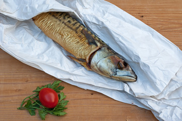 Mackerel wrapped in paper