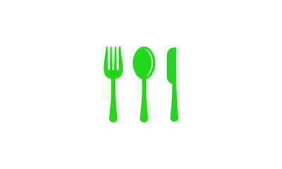 fork spoon and knife vector icon logo design concept