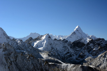 Trekking in the mountains in Nepal. Winter backpacking in Himalayas. Nepal trekking and travel provide a suitable place for your never forgetting trekking expedition in Himalayas.