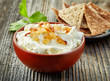 bowl of cream cheese with caramelized onions