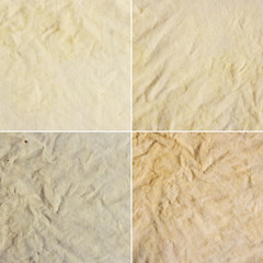 Four old canvas. Vintage fabric texture, background.