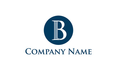 initial letter B with pillar circle logo design concept