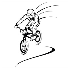 Naklejka premium Rider on bike