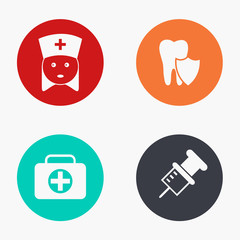 Vector modern medicine colorful icons set 