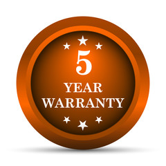 Obraz premium 5 year warranty icon