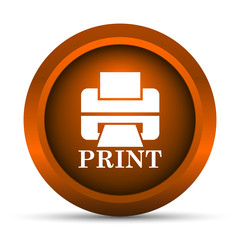 Printer with word PRINT icon