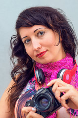 Fototapeta premium Beautiful girl with headphones
