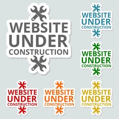 Website under construction sticker set