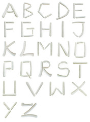 Letters of the alphabet from sea coral