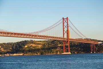 Rail bridge  in Lisbon, Portugal.