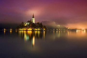 Lake bled in winter, Slovenia