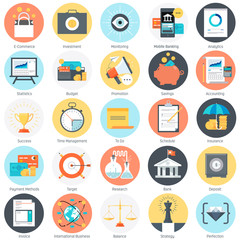 Business and finance theme, flat style, colorful, vector icon se