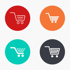 Vector modern shopping colorful icons set 