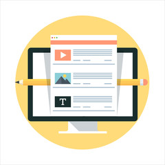 Social media theme, flat style, colorful, vector icon set for in