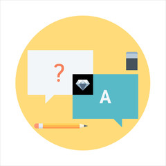 Questions and answers theme, flat style, colorful, vector icon s