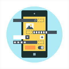 Application development theme, flat style, colorful, vector icon