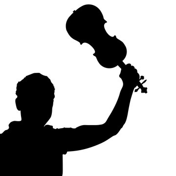 man with violin vector silhouette