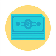 Paper money flat style, colorful, vector icon for info graphics,