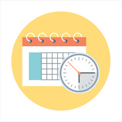 Calendar, time management flat style, colorful, vector icon for