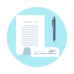 Contract flat style, colorful, vector icon for info graphics, we