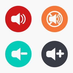 Vector modern sound colorful icons set