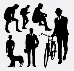 Man action silhouettes. Good use for symbol, logo, web icon, mascot, or any design you want.