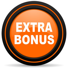 extra bonus orange glossy web icon on white background