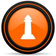 Fototapeta premium chess orange glossy web icon on white background
