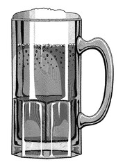 Beer Mug Engraved Style is an illustration of a beer mug done in a vintage engraved style.