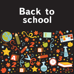 Back to school colorful composition