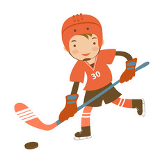 Fototapeta premium Little hockey player
