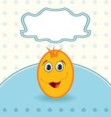 easter card with egg character