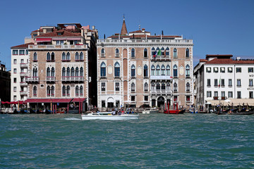 Boat transport on the Grand Canal in Venicee