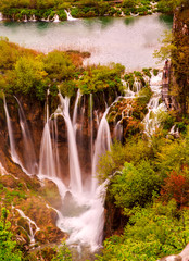 Fototapeta na wymiar Waterfalls in Plitvice National Park