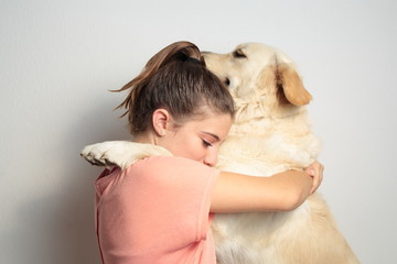 TEENAGER WITH HER DOG