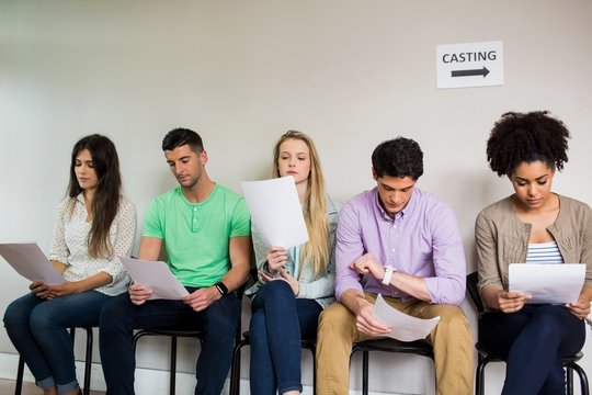 Students at a casting call for a play