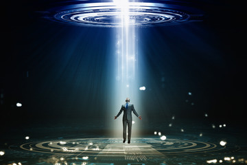 Man standing in light